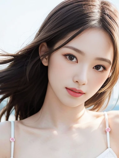 Japanese female 1 person, ************, Realistic, Exquisite face, alone, Pink micro bikini.  (White skin: 1.8, ), The look of temptation, Warm lighting: Sunny day, (RAW Photos:1.2), (Realistic), Full body shot, background:Dark indoors,  (Hair Color:black, long hair, )