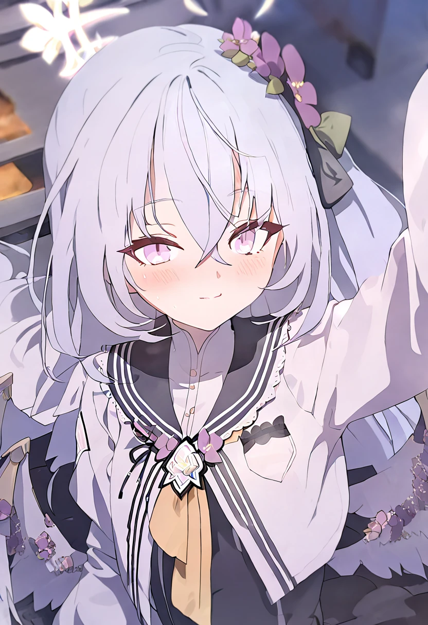 azusa \(blue archive\), 1girl, blush, little smile