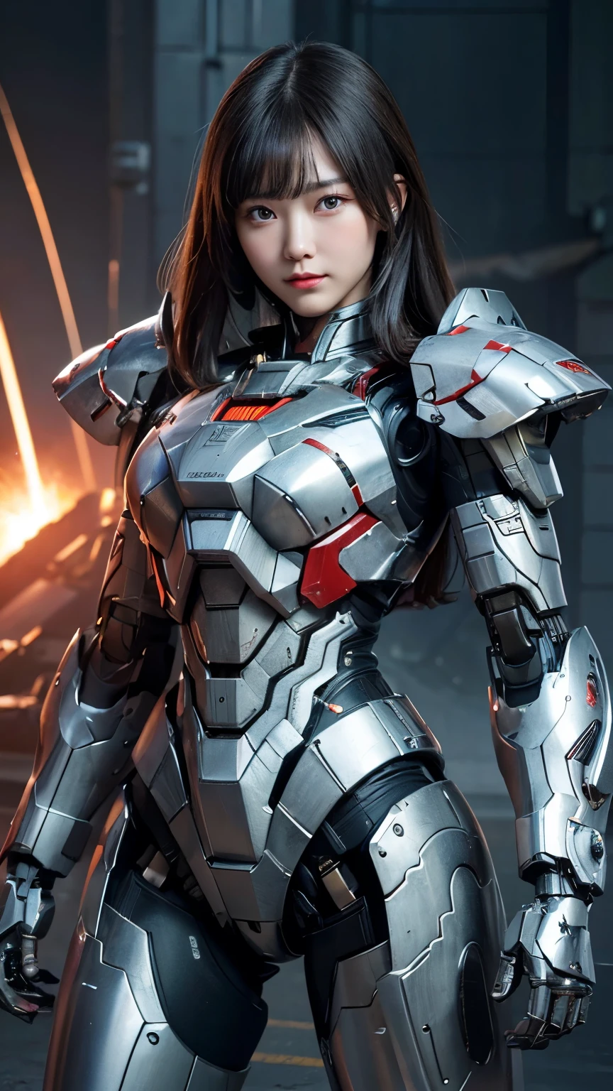 Super detailed, advanced details, high quality, High resolution, 1080p, hard disk, beautiful,(war machine),Armor War,(Missile)Capture the big picture,beautiful,Mecha cyborg girl,battle mode,Mecha body girl,She is wearing a futuristic war machine weapon mecha