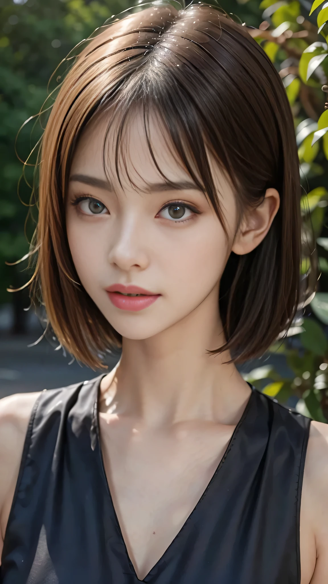 Dark studio, Two-tone lighting,, Arlin,, RAW Photos, (Skin with attention to detail:1.2), 8K Ultra HD, Digital SLR, Soft lighting, high quality, Film Grain, Fujifilm XT3, (8k, 最high quality, masterpiece:1.2), (Realistic, photo-Realistic:1.37), Super detailed, 1 girl, Alpha Layer, alone, Beautiful fine details, Floating hair NovaFrogStyle, cute face, , Bokeh, (Detailed face:1.2), (cute), Bobcut