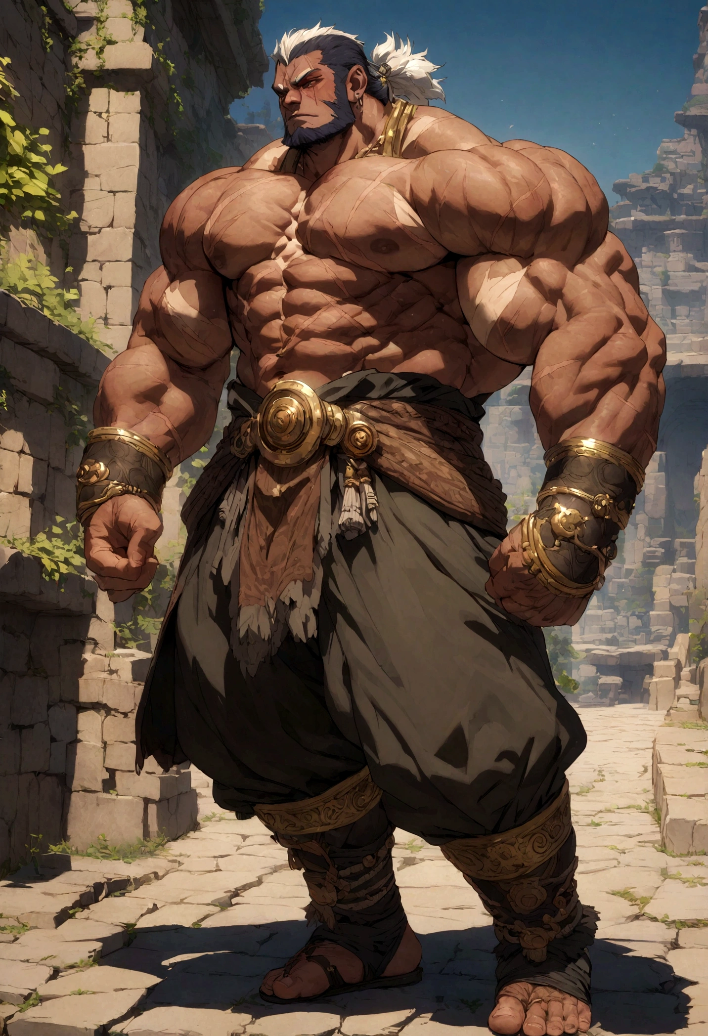 Ganondorf as a muscular bodybuilder (scar:1.4)