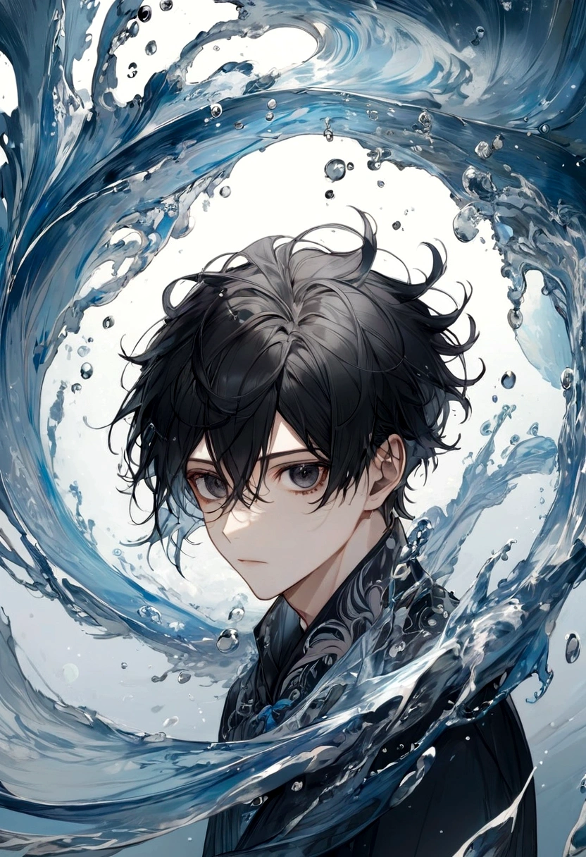 Male, Black Hair, Black Eyes, Water as an element