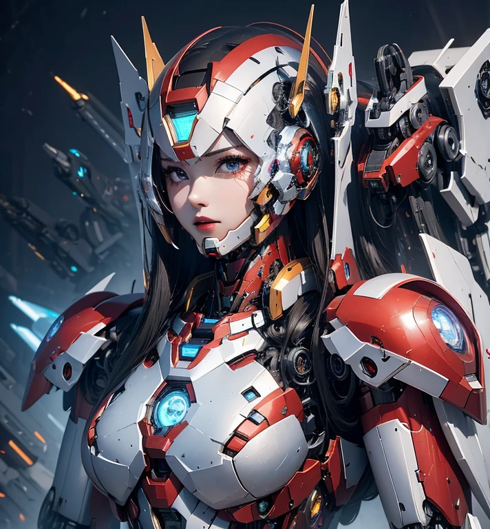  Super detailed, advanced details, high quality, 最high quality, High resolution, 1080P, hard disk, beautiful,(Iron Girl),Beautiful cyborg woman,Mecha cyborg girl,battle mode,Mecha body girl,She wears an Iron Man mech,full body shot