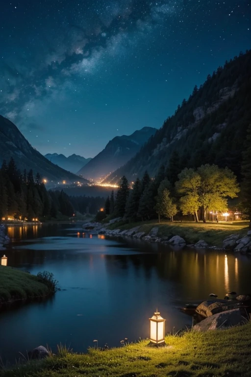 highest quality、Landscape painting、night、nature、Beautiful views