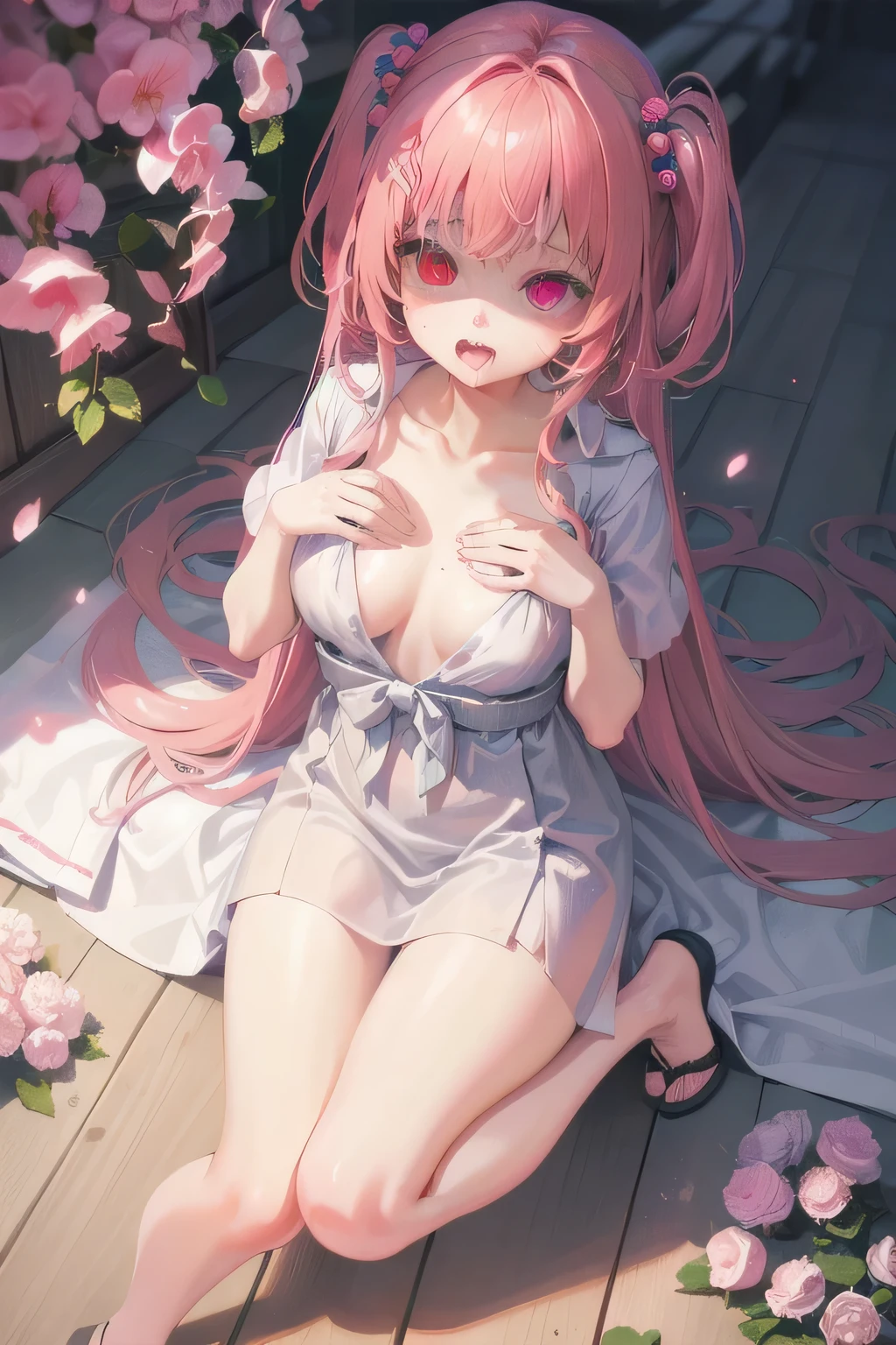 (highest quality:1.4), (High resolution:1.2), Sharp contours, Long Hair, highest quality, masterpiece,Glasses,Voice of the Heart,yandere,Browsing Caution,nude,facial,Excessive ,Chest to chest,Ecstasy,saliva,blush,Heterochromia iridis,Colorful Hair,Dynamic configuration,