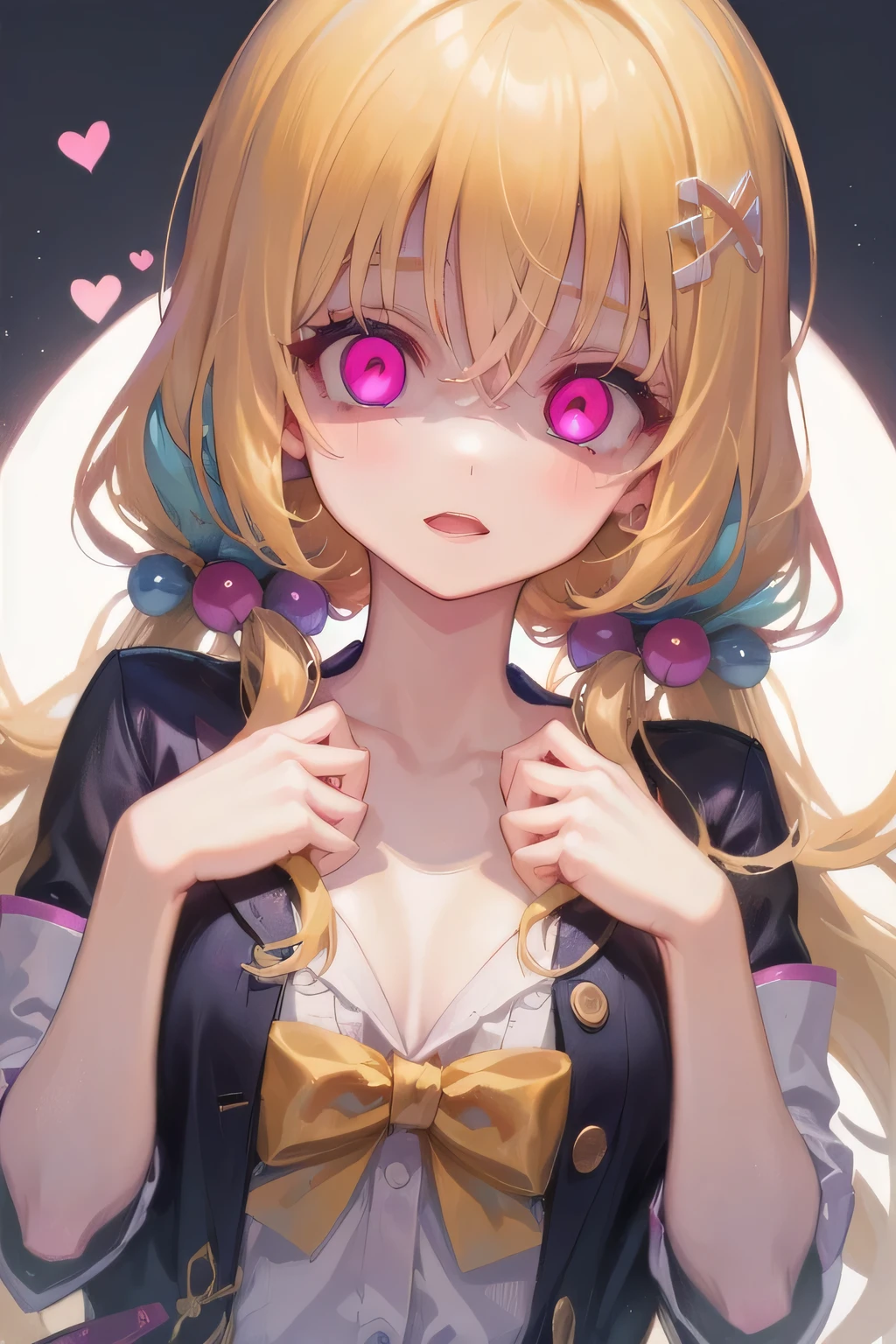  (highest quality:1.4), (High resolution:1.2), Sharp contours, Long Hair, highest quality, masterpiece,Glasses,Voice of the Heart,yandere,Browsing Caution,nude,facial,Excessive ,Chest to chest,Ecstasy,saliva,blush,Heterochromia iridis,Colorful Hair,Dynamic configuration,