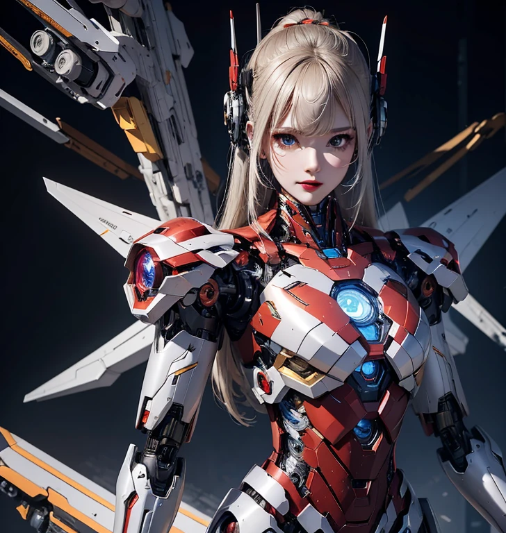  Super detailed, advanced details, high quality, 最high quality, High resolution, 1080P, hard disk, beautiful,(Iron Girl),Beautiful cyborg woman,Mecha cyborg girl,battle mode,Mecha body girl,She wears an Iron Man mech,full body shot