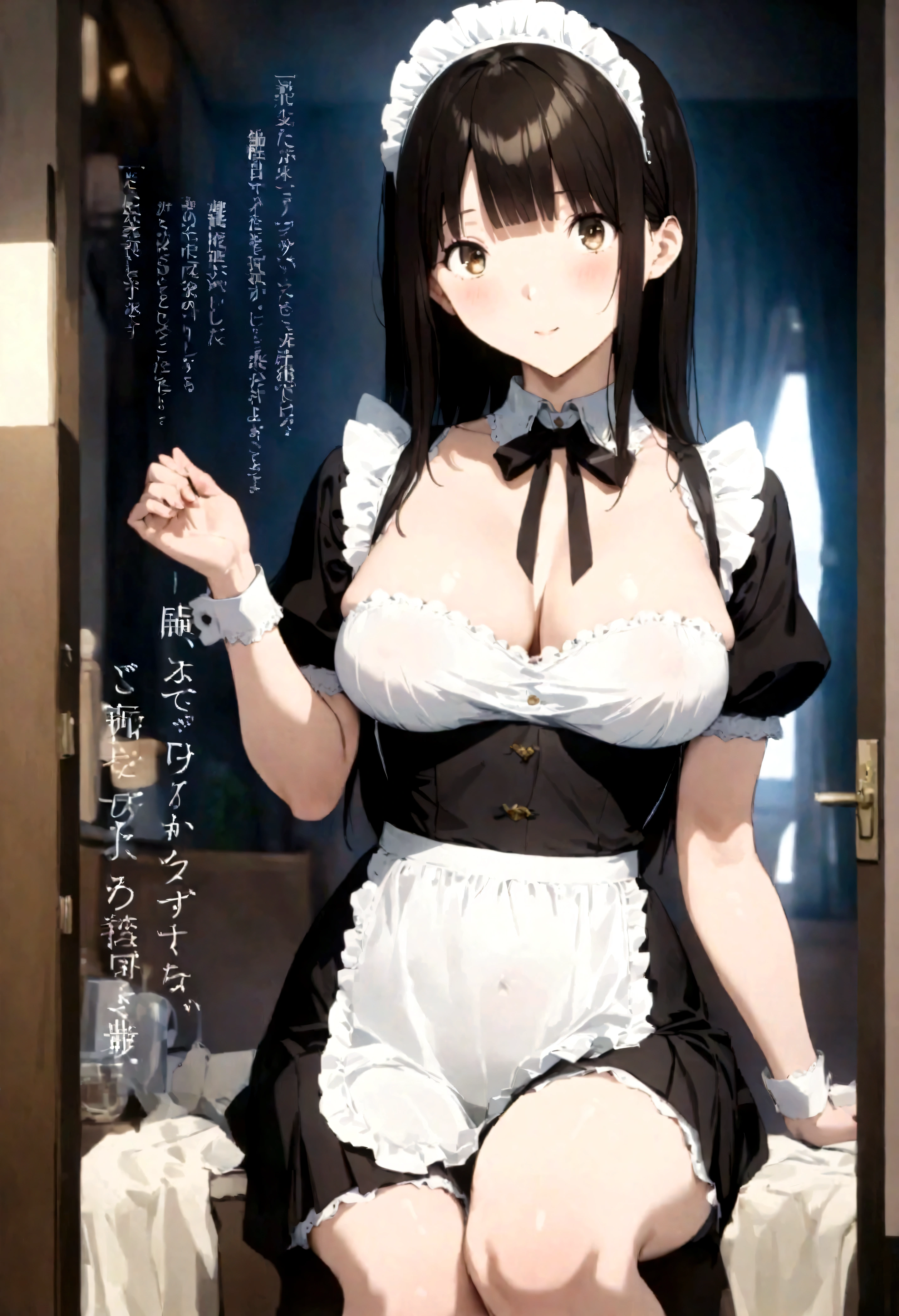 Magazine cover(masterpiece, best quality:1.2),Maid，（（（The eyes are delicate）））Work（（Maid衣服））Socks，（8K）（HD）