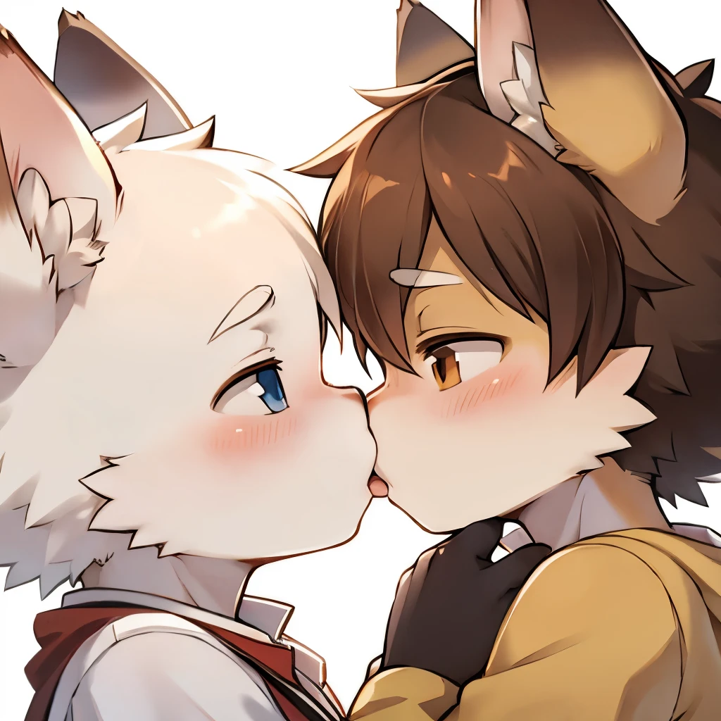 kemoshota boys kissing deeply, dynamic angle