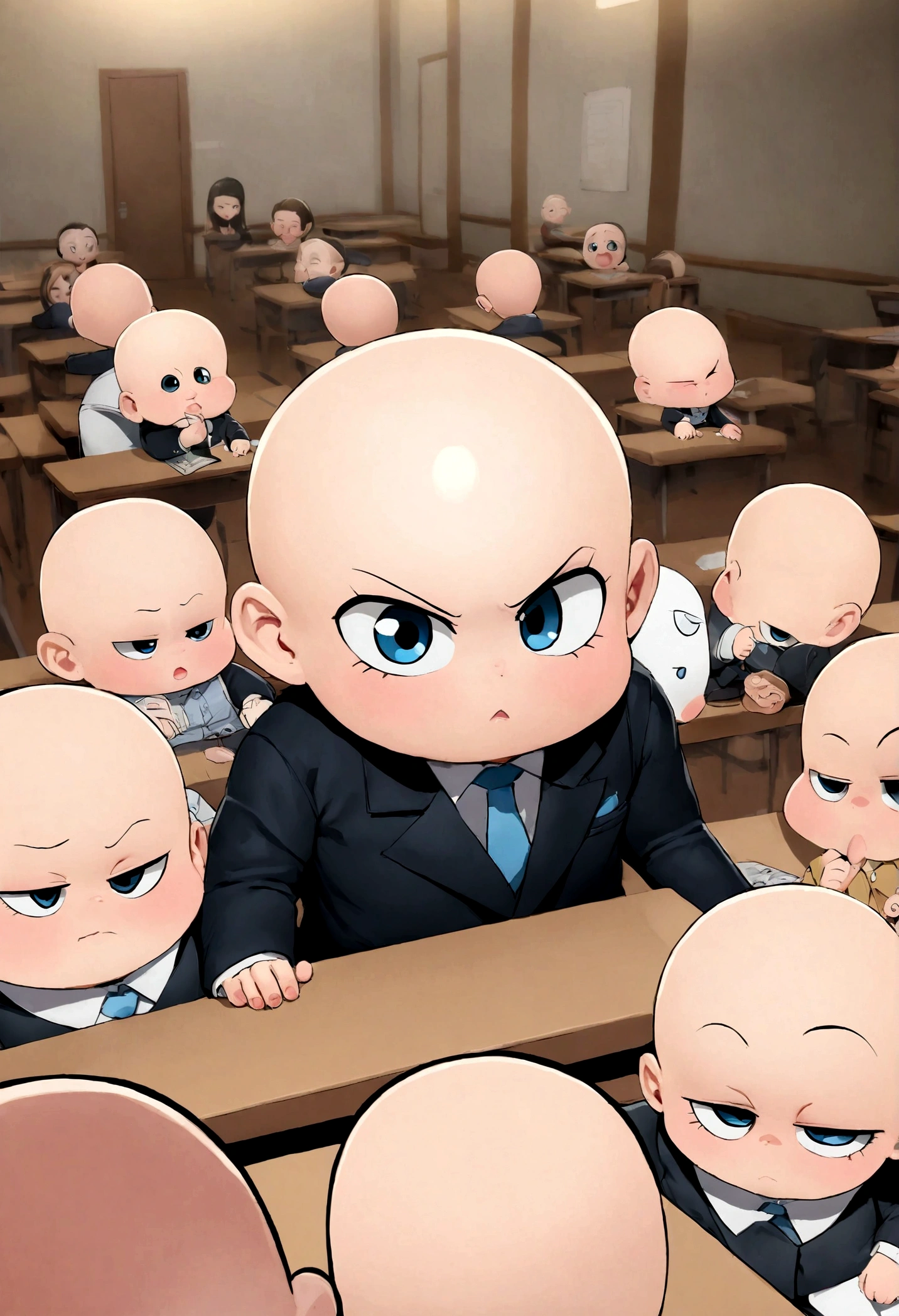 boss baby final exam, cheating in the classroom