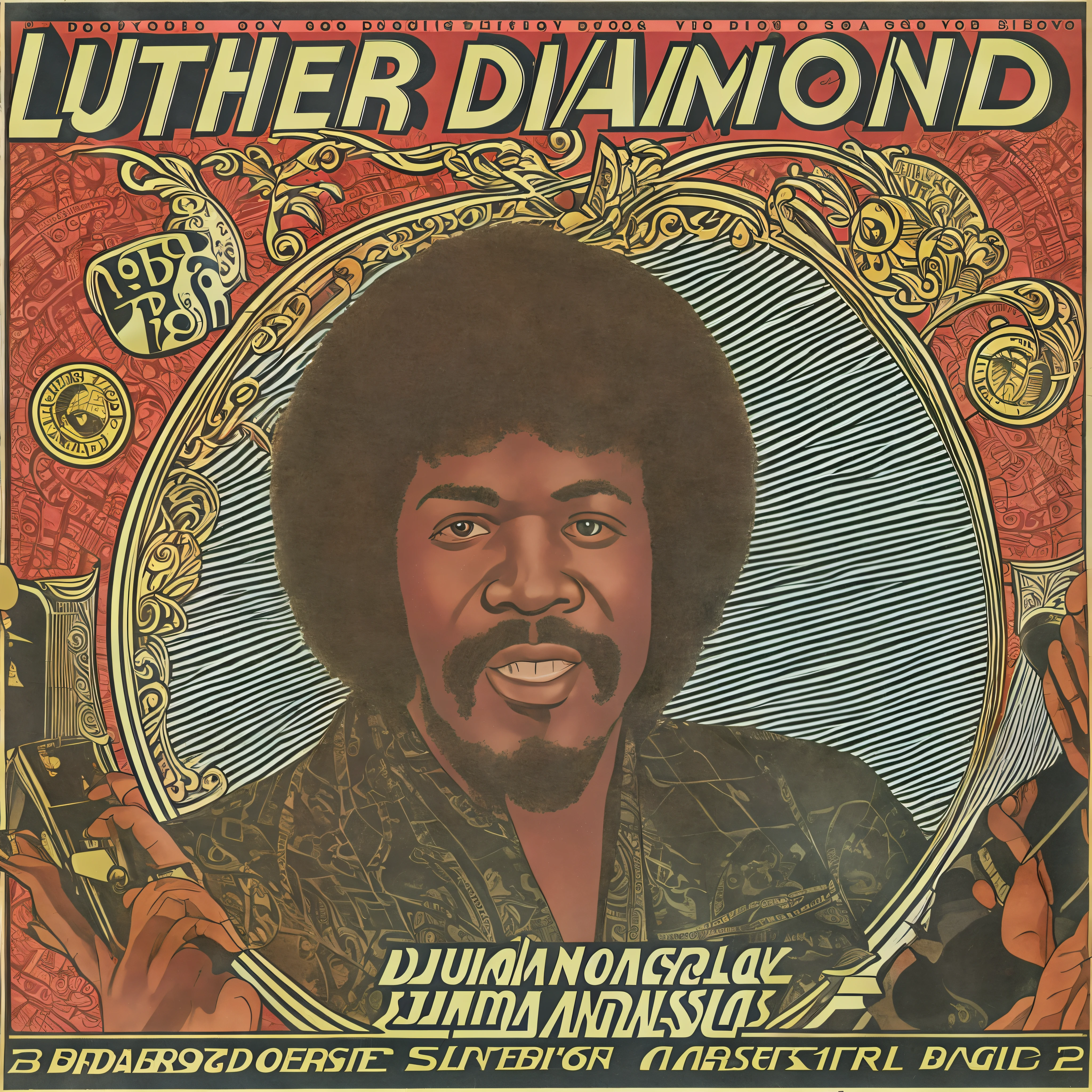 1970s vinyl album cover for a r&b singer named Luther Diamond,