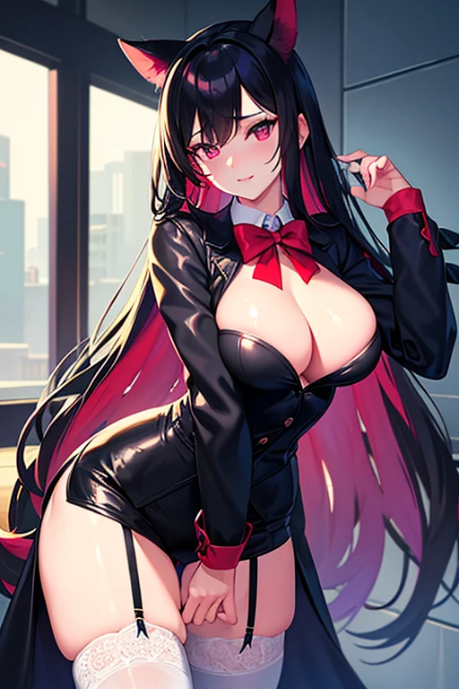 best quality, Optimal resolution, masterpiece, Super detailed, pretty, Black Hair, long hair, Golden Eyes, Pink lips, indoors, in the room, Sunlight, Bright Light, Shameful expression, Large Breasts, Big buttocks, Big buttocks, Flowing hair, Lying in bed, whole body, Front diagram, a young japanese woman, 1 girl, beautiful detailed eyes, beautiful detailed lips, extremely detailed face, long hair, slim, 25 years old, wearing sunglasses on her head, black jacket, white button-up shirt, purple gloves, shorts, thigh highs, garter belt, detailed clothing, masterpiece, photorealistic, 8k, cinematic lighting, vibrant colors, elegant, fashion portraitAraffe dressed as a snow White with a red bow and a red bow, Beautiful vampire queen, 臉紅 realistic role play, 《Adventure Treasure》Marceline, anime girl role play, 4K HD snow White hair, Beautiful vampire queen, snow White as a d &D Fighter, snow White, anime role play, role play, Vampire Camilla, 有着长长的Black Hair, on the street,Torn clothes,Large Breasts 大乳暈 masterpiece, best quality, high quality, Very detailed CG uniform 8k wallpaper, blossoming landscape, dry place,such as an empty desert, dearest, cunning, mono lake, common tree, 3D digital painting, Award-winning photography, Bokeh, Depth of Field, HDR, bloom, Chromatic Aberration, Reality, Very detailed, Popular on artstation, Popular on CGsociety, Wheels within wheels, High Detail, Dramatic, midjourney's Artwork 1Girl, (Dakota:1.0), blue eyes, Pixie Short Hair, blush, Human Resources Bikini (Large Breasts:1.0), (Large areola:1), , (Pure face_V1:0.5) Increase height Clothes got wet