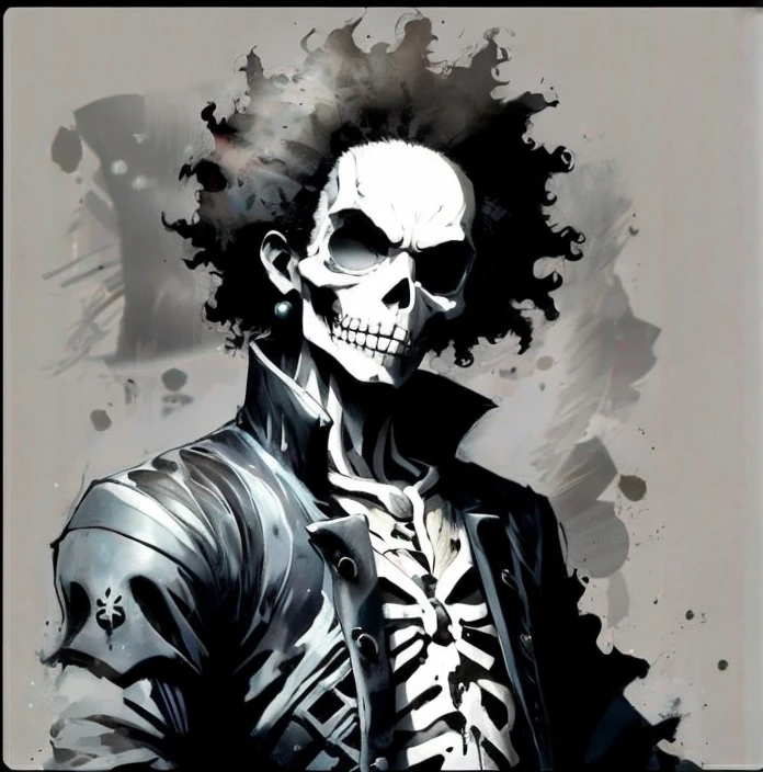 Fluffy cute ball that is the Punisher, fluffy black fur, white skull marking, big deadly gun, serious dark eyes, masterpiece, best quality, ((In romanticism style))