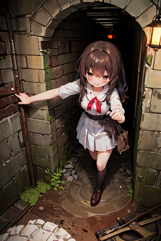  Uniform  , Red Knot , Red Bow , Dirty pleated skirt , Dirty white shirt ,Dirty breast ribbon、 Realistic、highest quality、Clear photos、((Brick underground tunnel、Foul-smelling sewer、Dirt is scattered everywhere、A sewer full of excrement、A lot of trash and junk、The dirtiest sewer))、The bricks are covered with moss、((Beautiful girls、Narrow waist、Beautiful face、The most beautiful face、Exquisite face、Dark brown hair、Refreshing look、It looks fun、Happy expression、Joy in Filth、I&#39;m happy even if it gets dirty))、(Schoolgirl Uniform、Tangier、Blonde)、((Long and beautiful legs are dirty、Lie face down on the filth、Girls with beautiful asses、Scoop up dirt with both hands、Beautiful girl&#39;s hair is covered with mud、Joy lying in dirty sewage))、(((I want to smear filth all over my body.、Your hair is muddy with a large amount of filth、Full of mud、Beautiful girl burying her face in filth、Beautiful lying on a pile of dirty garbage、A huge amount of dirty trash、Dirty waste)))