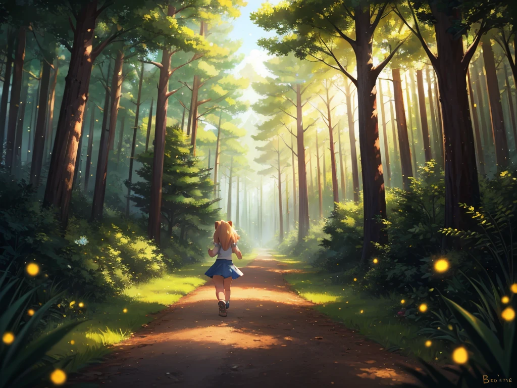 Hallucination, daydream , bokeh , One day I met a bear in the forest , Girl, run away