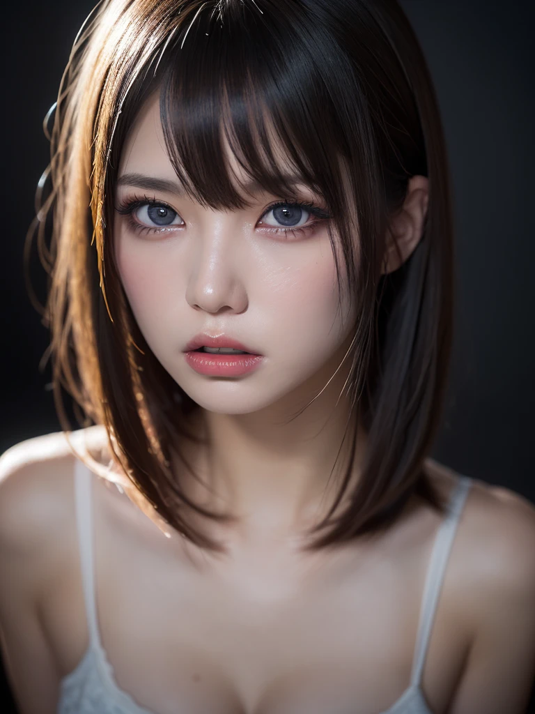 (award - winning photo:1.3) naked (Ultrarealistic:1.3),(angry:1.3) (close up:0.7),1womanl, Real Skin, Canon 5D, 85 mm, depth of fields, 8K, ultra sharpness, nffsw, octane, Unreal, Dramatic light, Global Illumination (by Artist WLOP:1.3),Highly detailed,(Dark Wave Art:1.3),(Hardcore Art:1.3),(Agfacolor:1.3),(close portrait:1.3),(Feminine:1.4),(Beautiful:1.4),(Attractive:1.3)、perfectly detailed eyes,Studio Lighting,Themed Background
