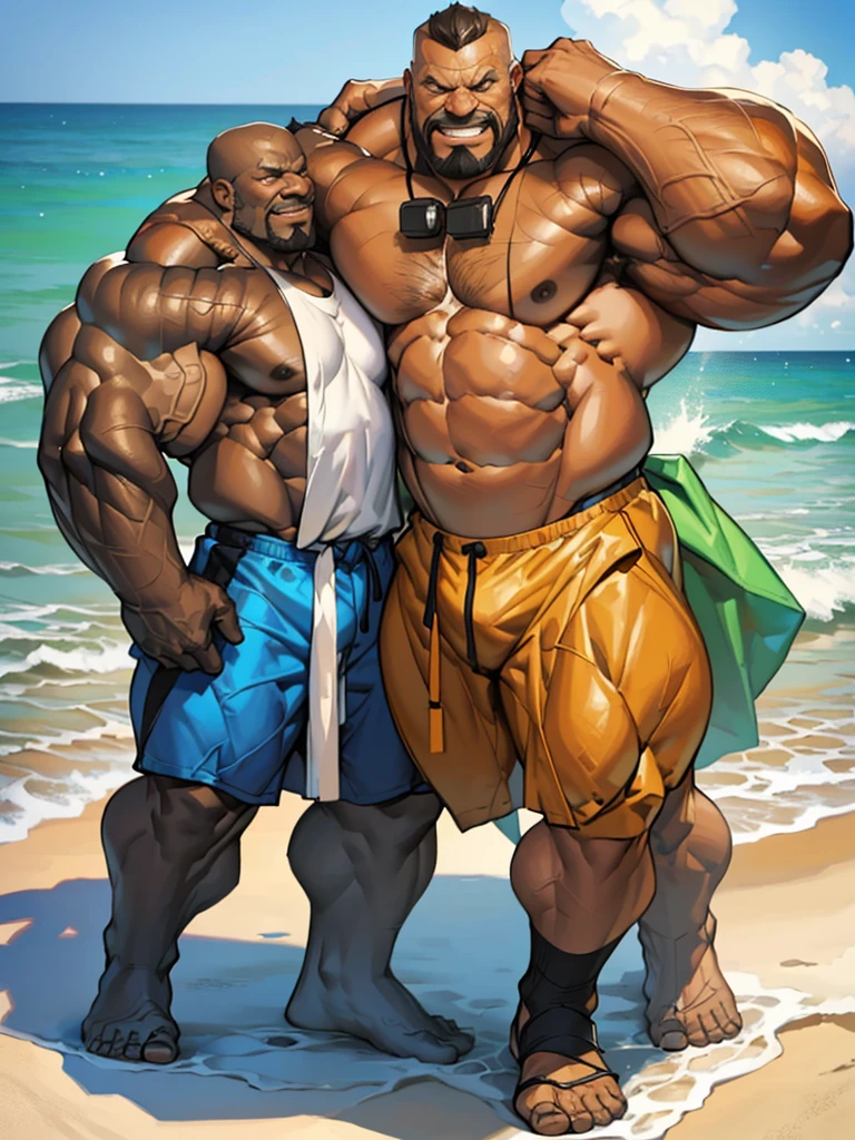 beach, extremely huge muscular, massive muscular, full-body, well-muscled old man. ((extremely muscle size, super thick arms, huge pec, extremely wide pectoral , huge arms)). and add details to make it attractive and interesting. Add textures and details to make the image more realistic, Make sure the resulting image is high resolution, 8K quality."