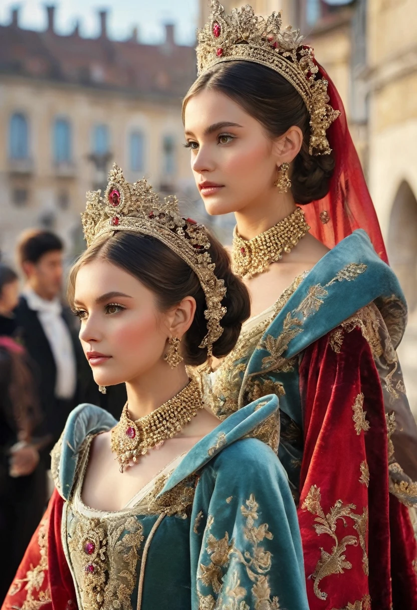 The origin of fashion occurred in France in the 14th century. At that time, rich women began to wear large conical headdresses. People called it a hat with horns. After a while, velvet and silk began to come into fashion. Venice became the trendsetter of the style in the 15th century. Women wore a neckline, long trains, paid special attention to their hair, wore complex high hairstyles on their heads, added chignons, tying them with scarves.