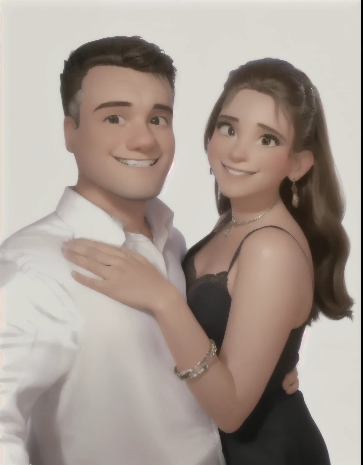 there is a man and woman posing for a picture together, by Nándor Katona, profile image, salsa social dance, happy couple, couple dancing, commissioned, millaise and greg rutkowski, photo taken in 2 0 2 0, by Ivan Ranger, white bg, tyler edlin and natasha tan, by Juan O'Gorman