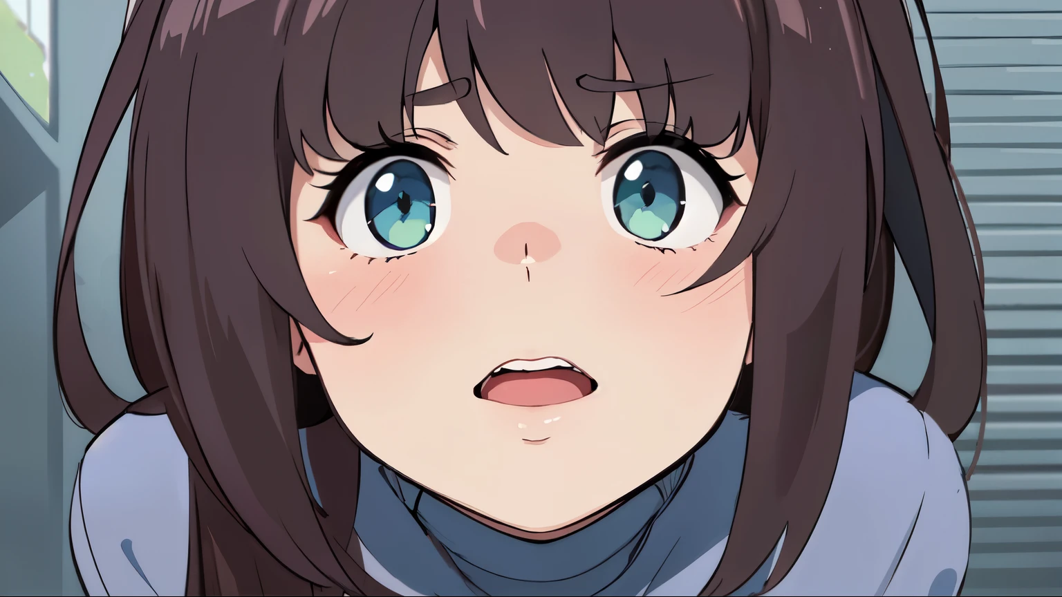 highest quality, High resolution,Anime Screen Capture, nsfw、Blowjob、Sucking a big dick、Green Eyes、Realistic, masterpiece, highest quality, Perfect Anatomy, (Fine Eyes),