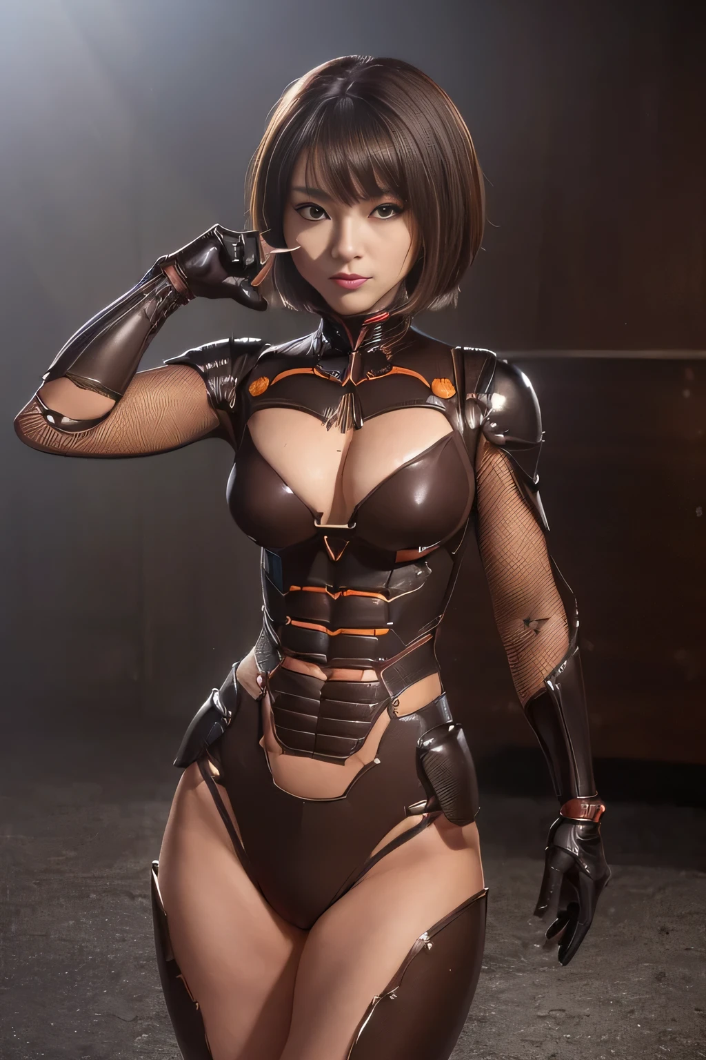 (high resolution,masterpiece,best quality,extremely detailed CG, anime, official art:1.4), realistic, photo, amazing fine details, all intricate, gloss and shiny,awesome many layers, 8k wall paper, 3d, sketch, kawaii, illustration,( solo:1.4), perfect female proportion,villainess, (fusion of dark brown cockroach and lady:1.4), (brown cockroach form lady:1.2), (brown cockroach lady:1.2), (fusion:1.2), (solo:1.4), (evil smile:1.2), muscular, abs, (cockroach brown exoskeleton bio insect suit:1.4), (cockroach brown exoskeleton bio insect armor:1.2), (brown transparency cockroach wing:1.4), (brown cockroach antennae:1.3),