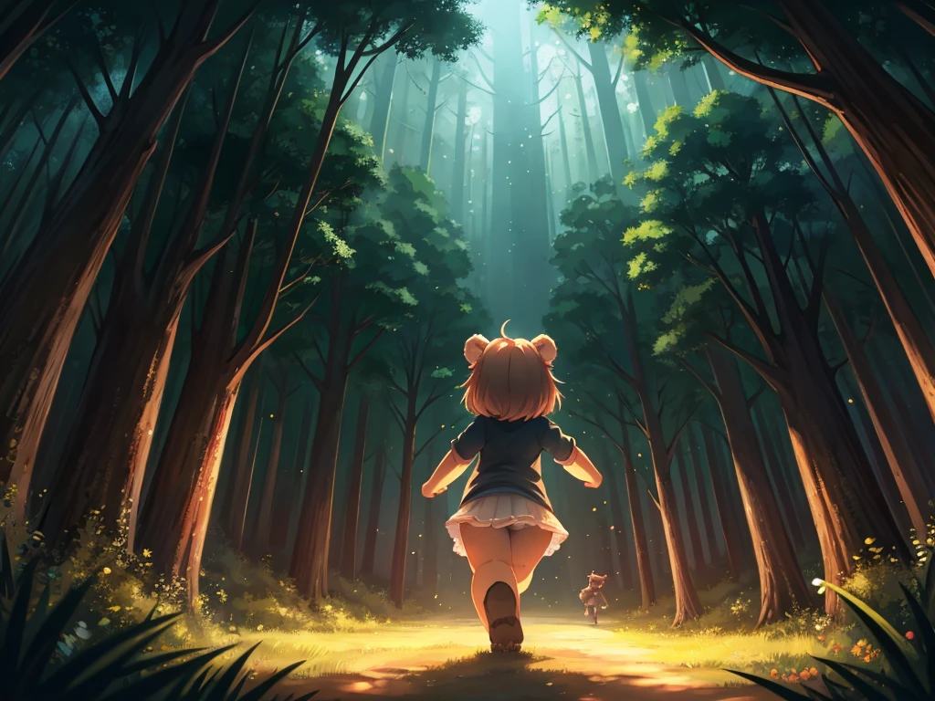 Hallucination, daydream , Fear , bokeh , One day I met a bear in the forest , Girl, run away