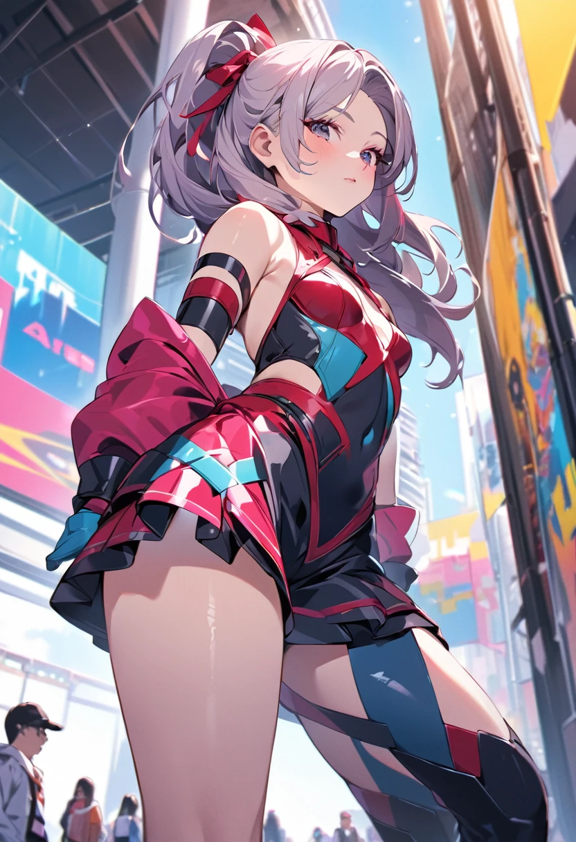 popart style,Comic Con venue,(masterpiece, best quality:1.1),
(ultra highres, ultra-detailed:1.2) ,japanese Cosplayer girl,tween,Sexy pose,wholebody,BREAK,(Many photographers surrounding the girl),From Below,depth of field,portrait,sharp,magnificent view,