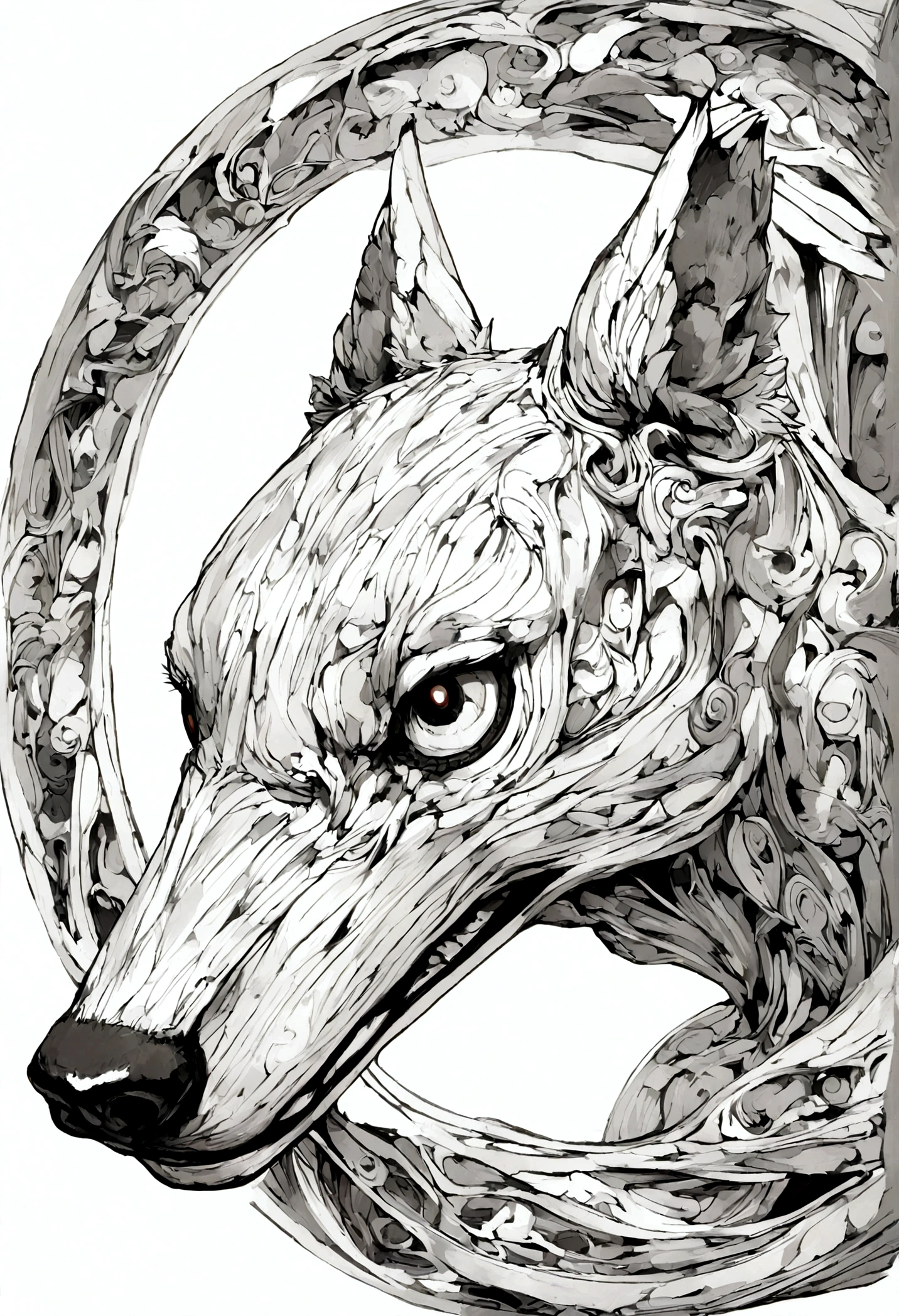 Black and white vector illustration line outline abstract graffiti outline of full body wolves and wolf cubs, love, black and white line drawing, Omalovánky stránky, no noise, outline art, isolated on white background, Omalovánky, (((((White background))))), používat pouze obrys, cartoon style, coloring kniha, clean line art, White background