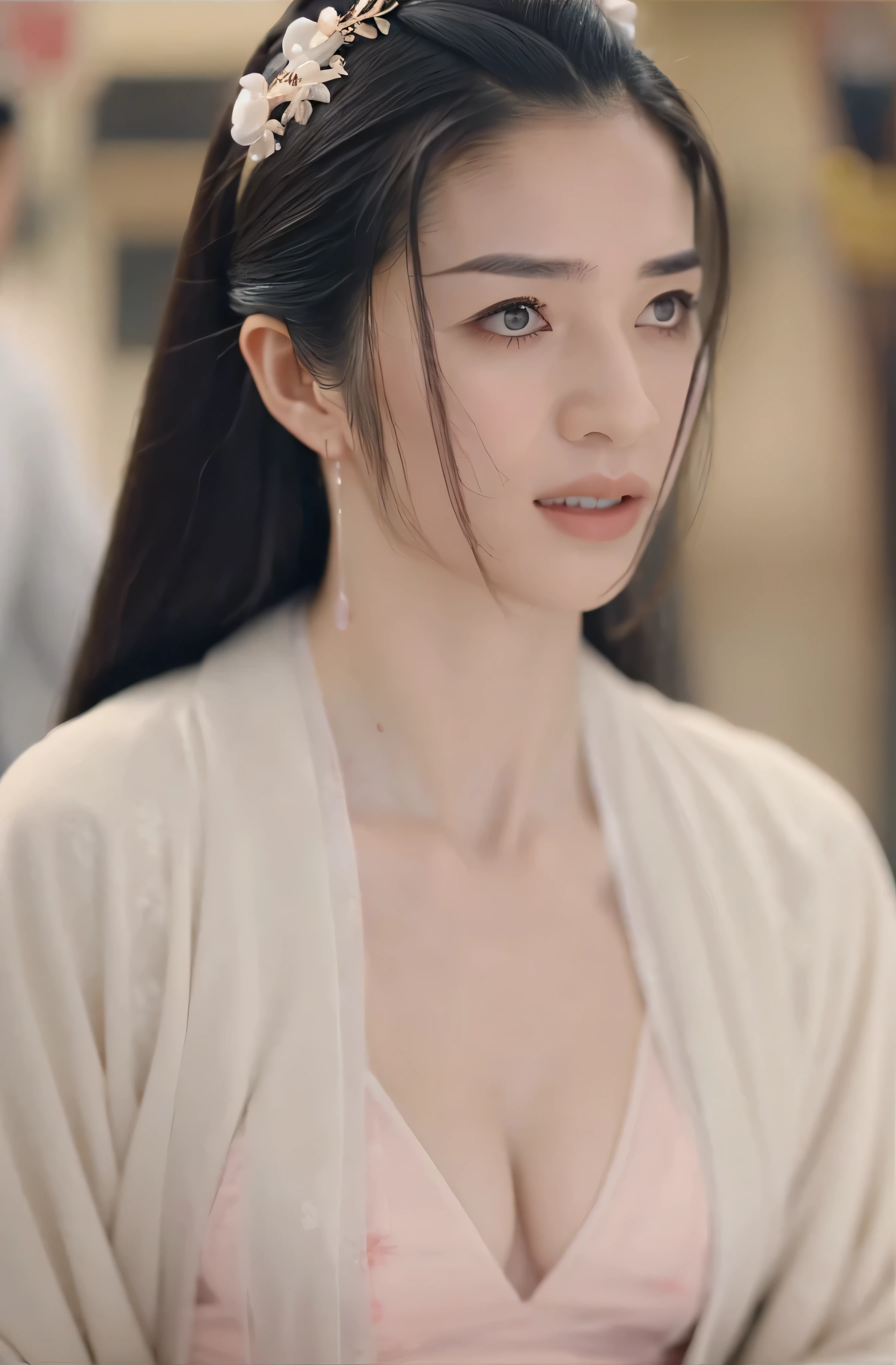 A beautiful woman,alone,Full breasts