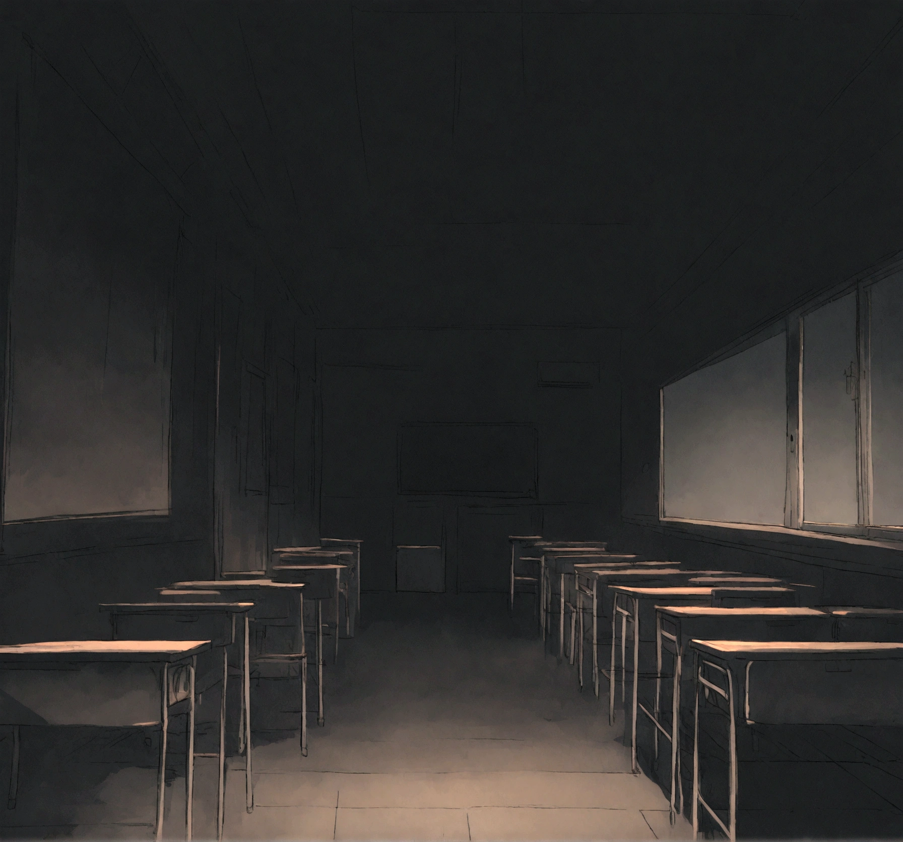 Late Night Classroom　Scary atmosphere　School