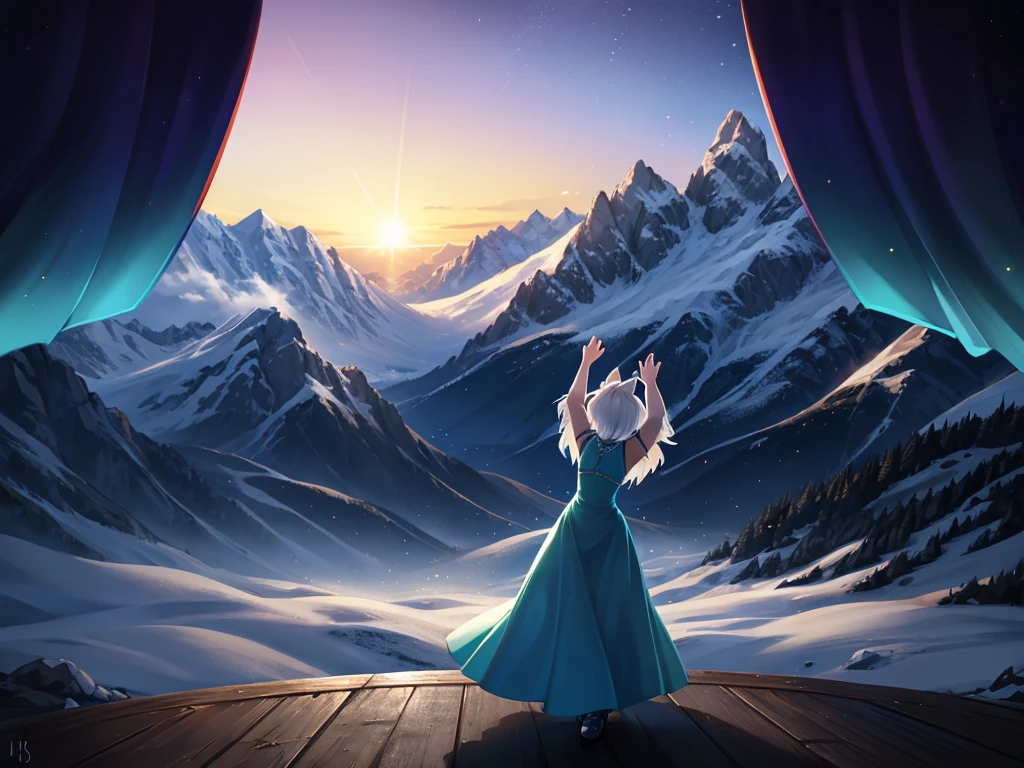 Hallucination, daydream , Fear , bokeh , Let's dance the Alpine dance on the 10,000-foot-high mountain of the Alps.