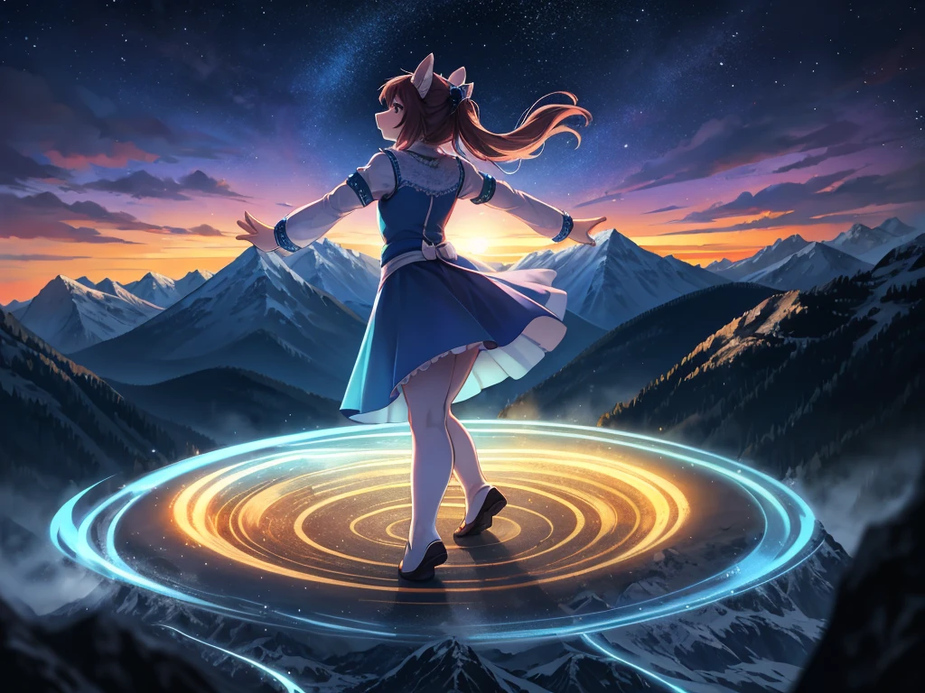 Hallucination, daydream , Fear , bokeh , Let's dance the Alpine dance on the 10,000-foot-high mountain of the Alps.