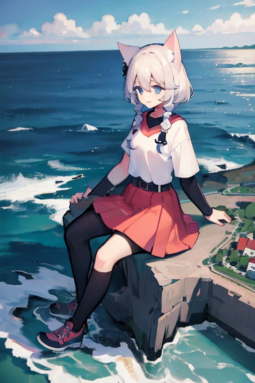GTS，GTS planet，Cat ear，Teenage Girl，white，Sitting