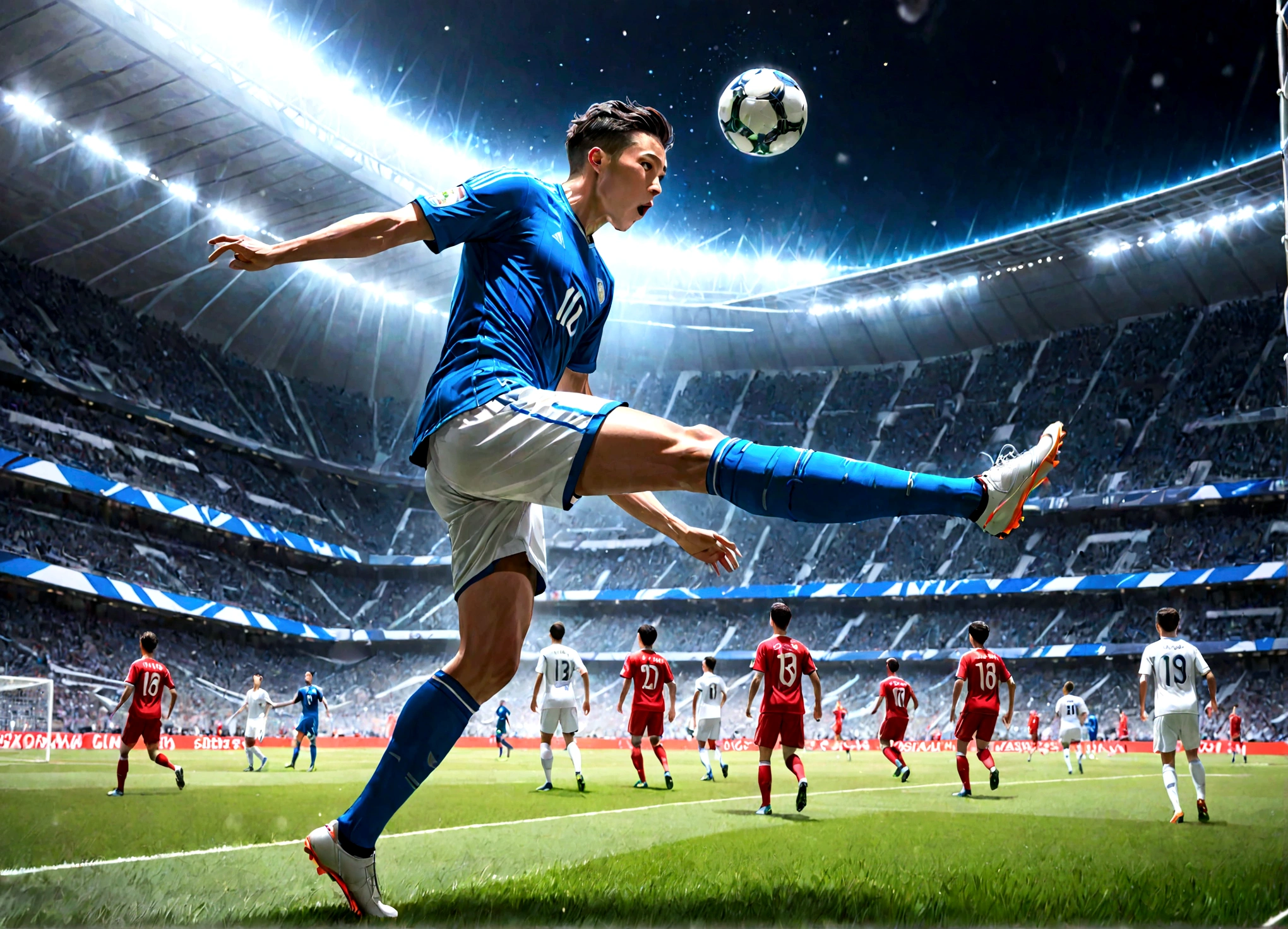 soccer player、Moment of the goal
