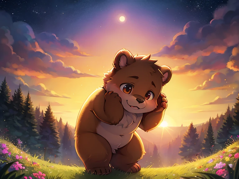 Hallucination, daydream , Fear , bokeh , The little bear was watching hide-and-seek, the one who showed his bottom won first place, and in the sunset, he'll see you tomorrow, and tomorrow