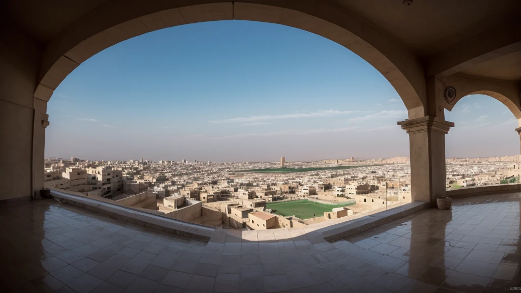 great city of Nineveh, no estilo impressionista de Claud Monte, cores suaves e vivas 