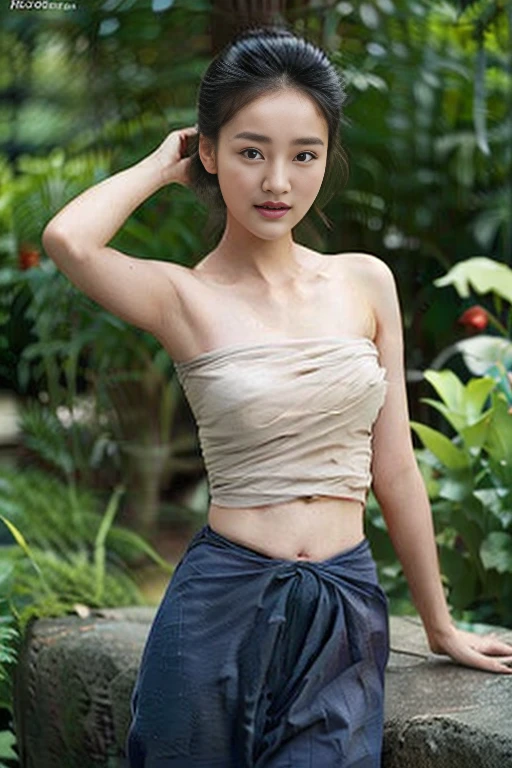 25 years old, Women, 1girls, single, (master-piece), (photorealistic portrait), ultra-detail,Wounds along the torso..., (Fine skin details),(best),(super fine),(bestquality),(ultra-high resolution),(10, RAW photo),(soft focus), Contrapposto, (Realistic), Physically Based Rendering, 10, Smiles, I am fine., I'm real.., realistic shadow, Realistic lighting, Close-up to face,((portrait:1.3)), (navel), 

Thai slave suit, (Thai slave pants in pig's blood), (Thai slave tights),