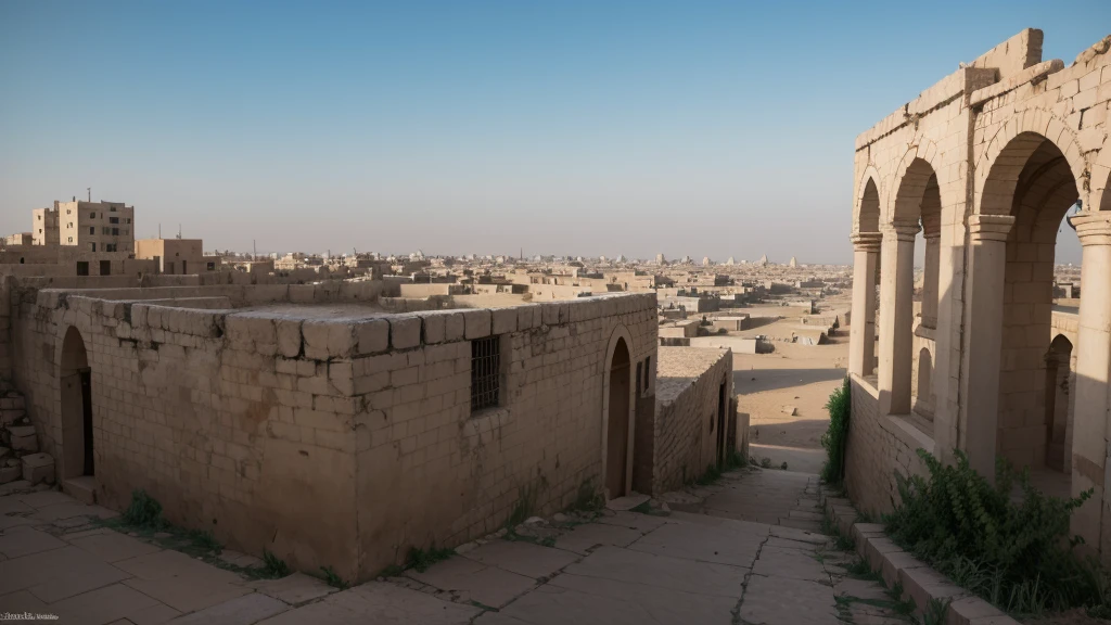 Nineveh was a city known for its great wickedness and sin, estilo impressionista de claud monte, cores ricas, suaves e vivas