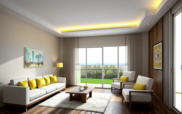 a drawing of a floor plan of a two bedroom apartment, floor plan, floor plan view, layout, architectural plan, plan drawing, layout of map, 2 5 6 x 2 5 6, 256x256, plan, single floor, overhead ground floor, petspective room layout, layout design, building plans, 2 d overhead view, floor b2, Drawing the interior of the house on the floor plan of 5m wide, 20.4m long, 600 x 600 mm wooden tiles, modern brown cowhide leather sofa living room, bedroom combined with walnut cabinets, kitchen with stone pedestal , white sink, yellow tiled toilet, wooden door, washing machine, refrigerator, raw image, high quality image, create window with best daylight, EU5 quality render