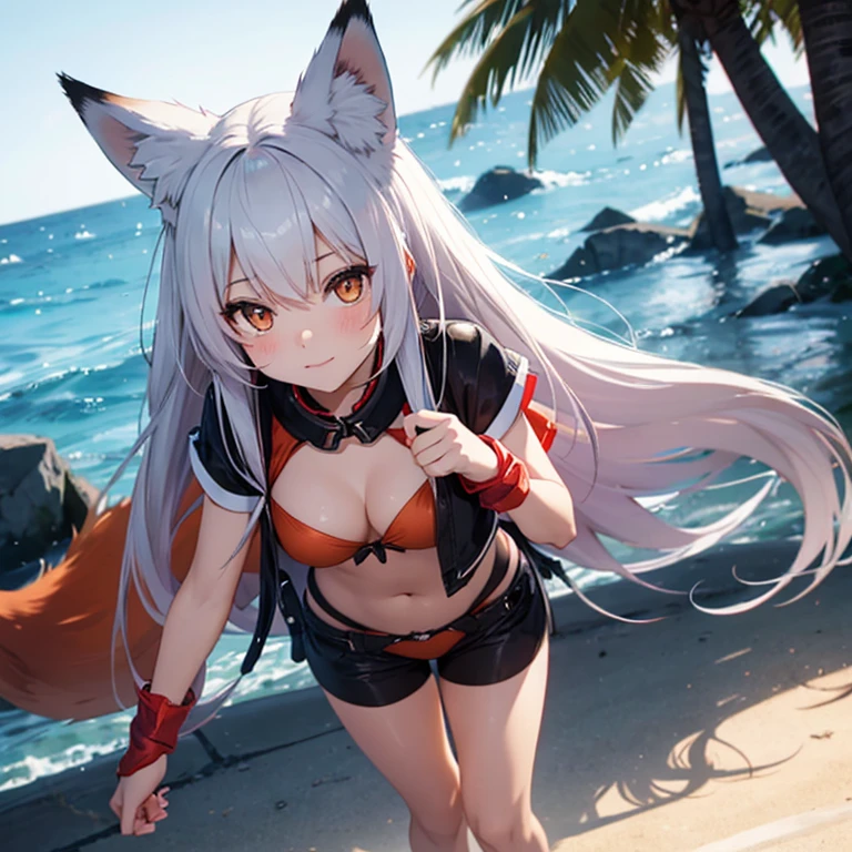 Fox Girl, Fox's Tail, Nine-Tailed Fox,Fox Ears, Black colored hair, Fox Makeup,One Girl、 Kimono with open ?????,  Body size is 100-70-90!、Nice body, Avatar, face, Open ?????, ???? face, Dominant representation, ??????? face,???????????,Emphasize cleavage,Show ?????????、Skin is visible、With ??????????、Show off your thighs、With ??????????、A beautifully patterned kimono、I can see her cleavage、Muscular、Uplifting、Abdominal muscles、Exposed skin、Long Hair、Skin Texture、Soft ??????? 