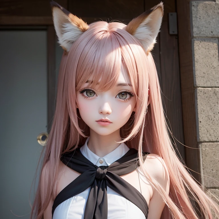 Fox Girl, Fox&#39;s Tail, Nine-Tailed Fox,Fox Ears, Black colored hair, Fox Makeup,One Girl、 Kimono with open chest,  Body size is 100-70-90!、Nice body, Avatar, face, Open chest, lewd face, Dominant representation, naughty face,Big Breasts,Emphasize cleavage,Show bare skin、Skin is visible、With legs apart、Show off your thighs、With legs apart、A beautifully patterned kimono、I can see her cleavage、Muscular、Uplifting、Abdominal muscles、Exposed skin、Long Hair、Skin Texture、Soft breasts 、outside、Grassy field