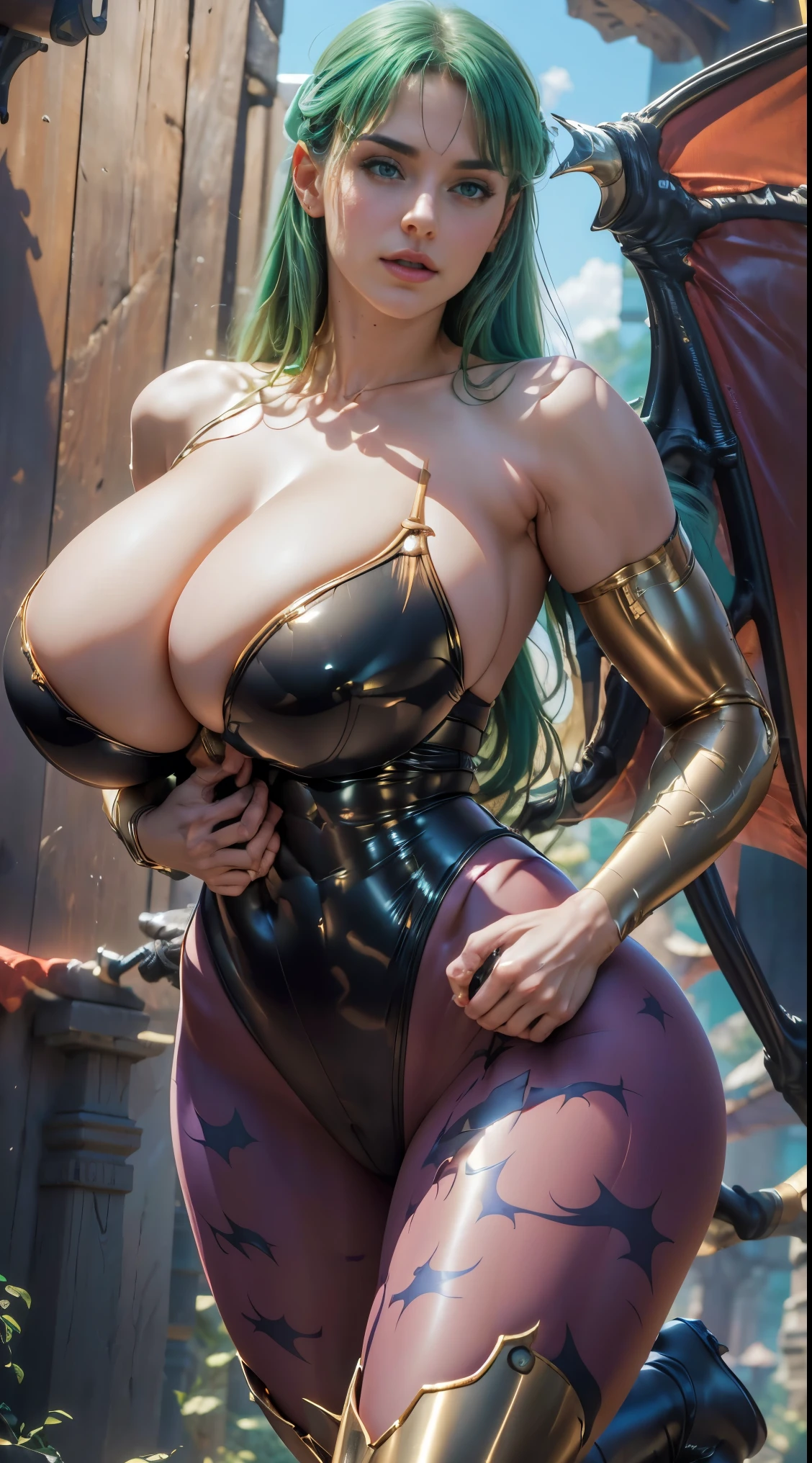 (best quality,4k,8k,highres,masterpiece:1.2),ultra-detailed,(realistic,photorealistic,photo-realistic:1.37),a sexy woman with big breasts and a toned body wearing a metallic boot and robotic arms, wings on her back.