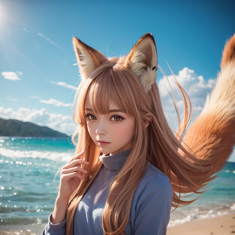 Fox Girl, Fox&#39;s Tail, Nine-Tailed Fox,Fox Ears, Black colored hair, Fox Makeup,One Girl、 Kimono with open chest, Body size is 100-70-90!、Nice body, Avatar, face, Open chest, lewd face, Dominant representation, naughty face,Big Breasts,Emphasize cleavage,Show bare skin、Skin is visible、With legs apart、Show off your thighs、With legs apart、A beautifully patterned kimono、I can see her cleavage、Muscular、Uplifting、Abdominal muscles、Exposed skin、Long Hair、Skin Texture、Soft breasts 、outside、Grassy field