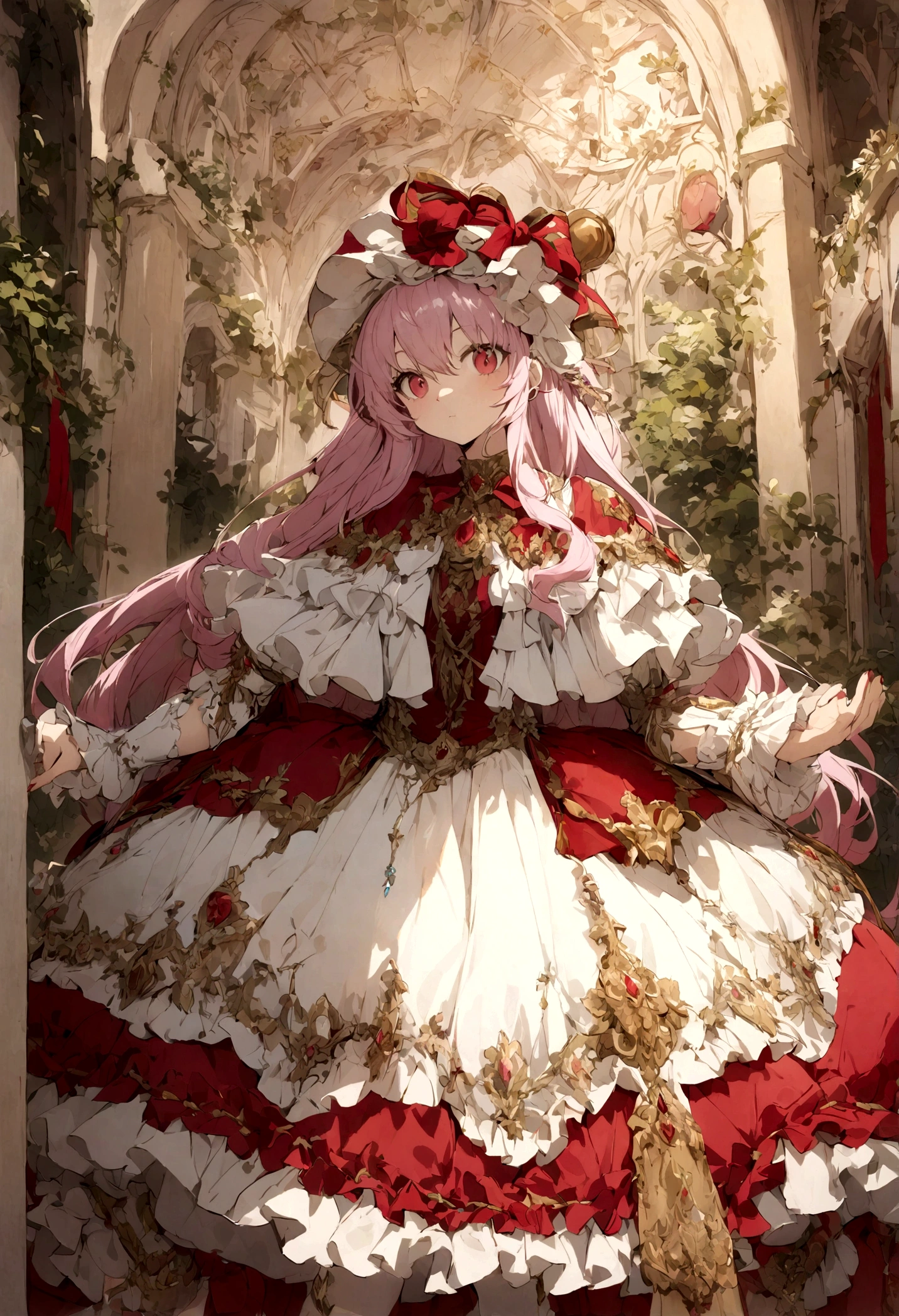 Remilia Scarlet hagarrandose la cintura