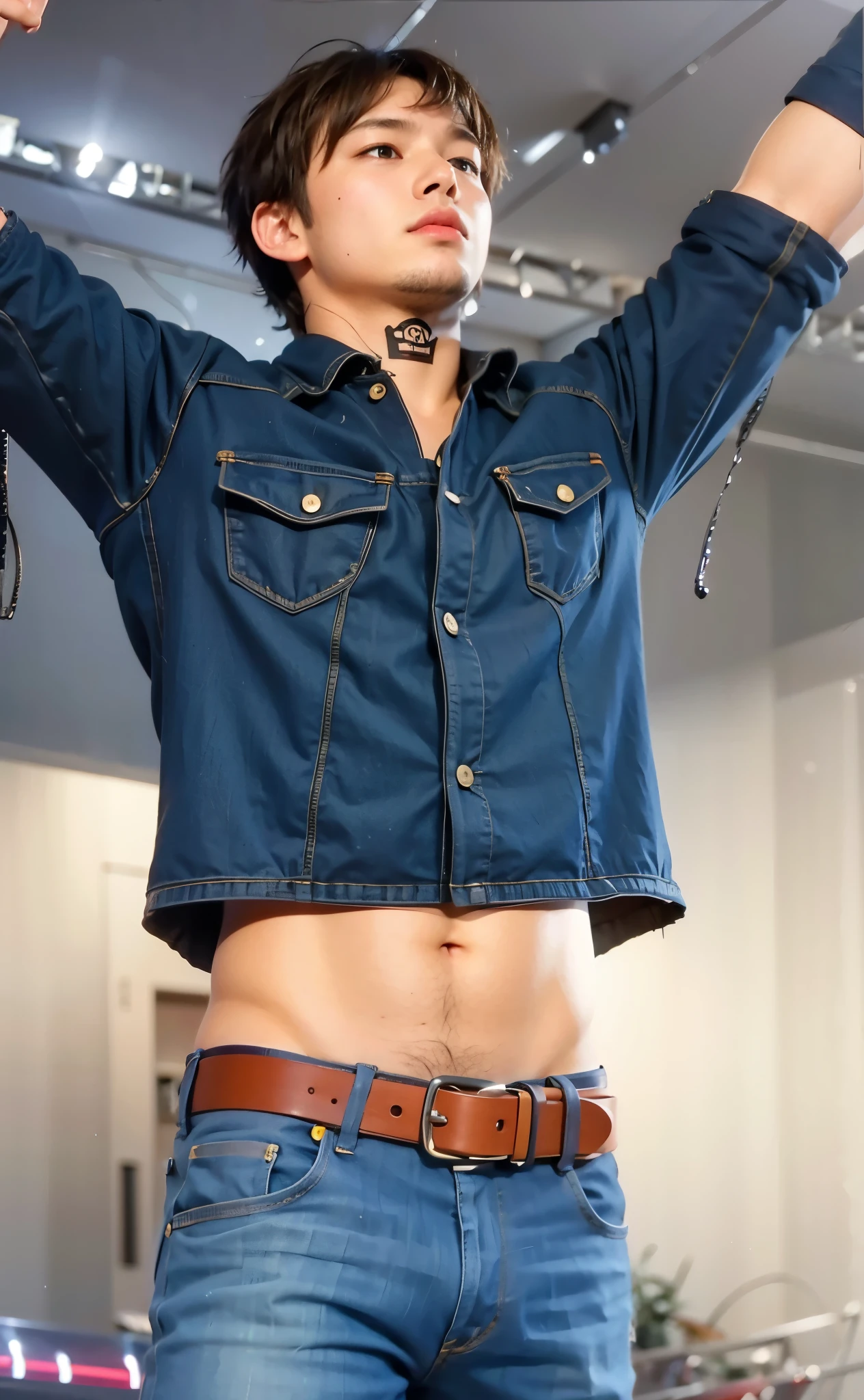 Boy straching