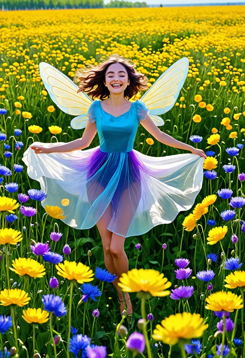 bee:
* body: velvet, jet black, with blue metal shimmer on the back.
* wings: Translucent, as if made from the thinnest parchment paper, with a network of thin veins, flickering in the sun.
* hairs: Thick, Golden, like fluffy halos around a plump belly.
* movement: rapid, but smooth, like a bee dancing over a field, diving into a fragrant whirlwind of flowers.
Field of Flowers:
* A sea of colours: bright yellow dandelions, delicate azure cornflowers, lush raspberry poppies, purple bells - colorful bedspread, going to the horizon.Daughter, Happy birthday! Let every moment be happy, Smiles, joy, rose petals, Excitement bright moments. Like a St. Petersburg white day, Fill your soul with purity! And may it always remain in your heart, forever one love!”