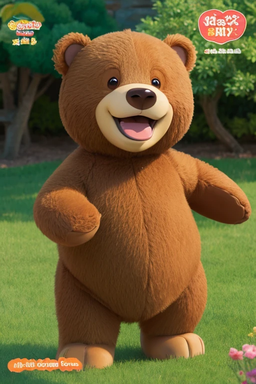 Brown bear A small, cute character that children will love. Picture book style Standing Laughing