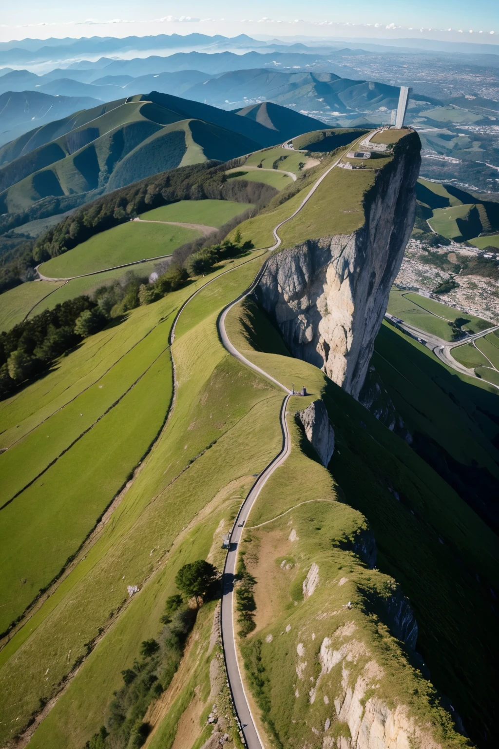 imagem de um monte com uma cruz no topo e um caminho que leve a ela