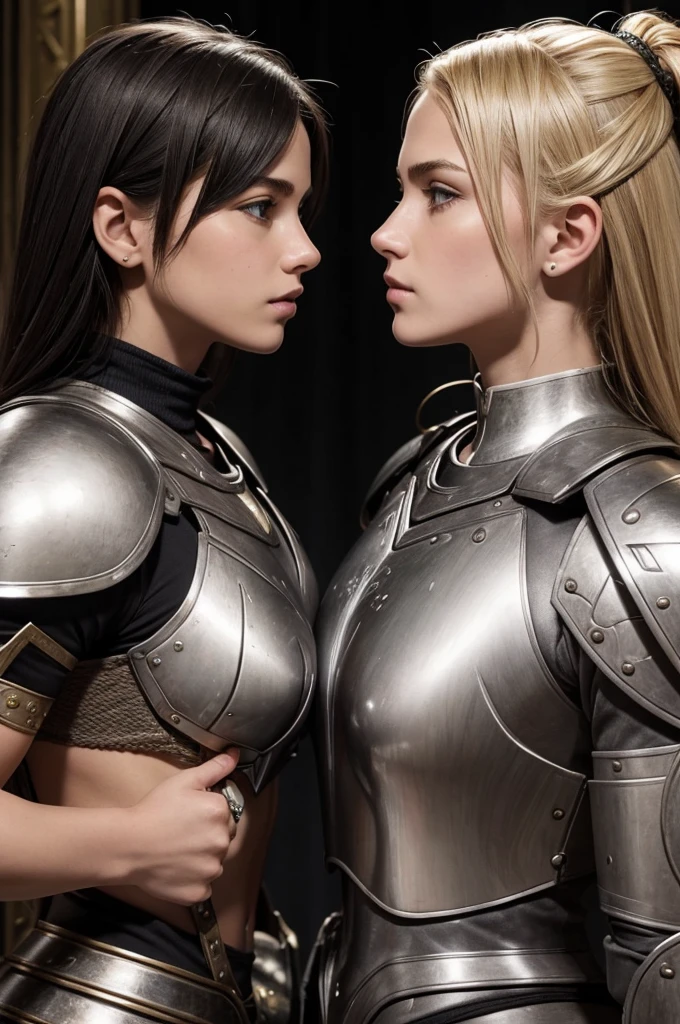 two sisters womans break: catholics, blonde, perfect face, detailed face, warriors roman, 20 years old, 2.0, using sexy armor , soft lesbians break: catholics, black hair perfect face, detailed face, warriors roman, 19 years old, 1.9, using sexy armor , soft lesbians, full body 
