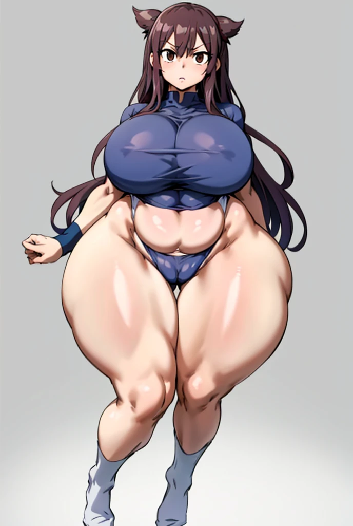 Long Hair、Knee-high socks、One Girl,Precise five fingers、{(((Wide Hips)))、 (((plump and thick thighs)))、((Big Ass))、(Big Breasts) Embarrassed look、whole body、Sexy pose。